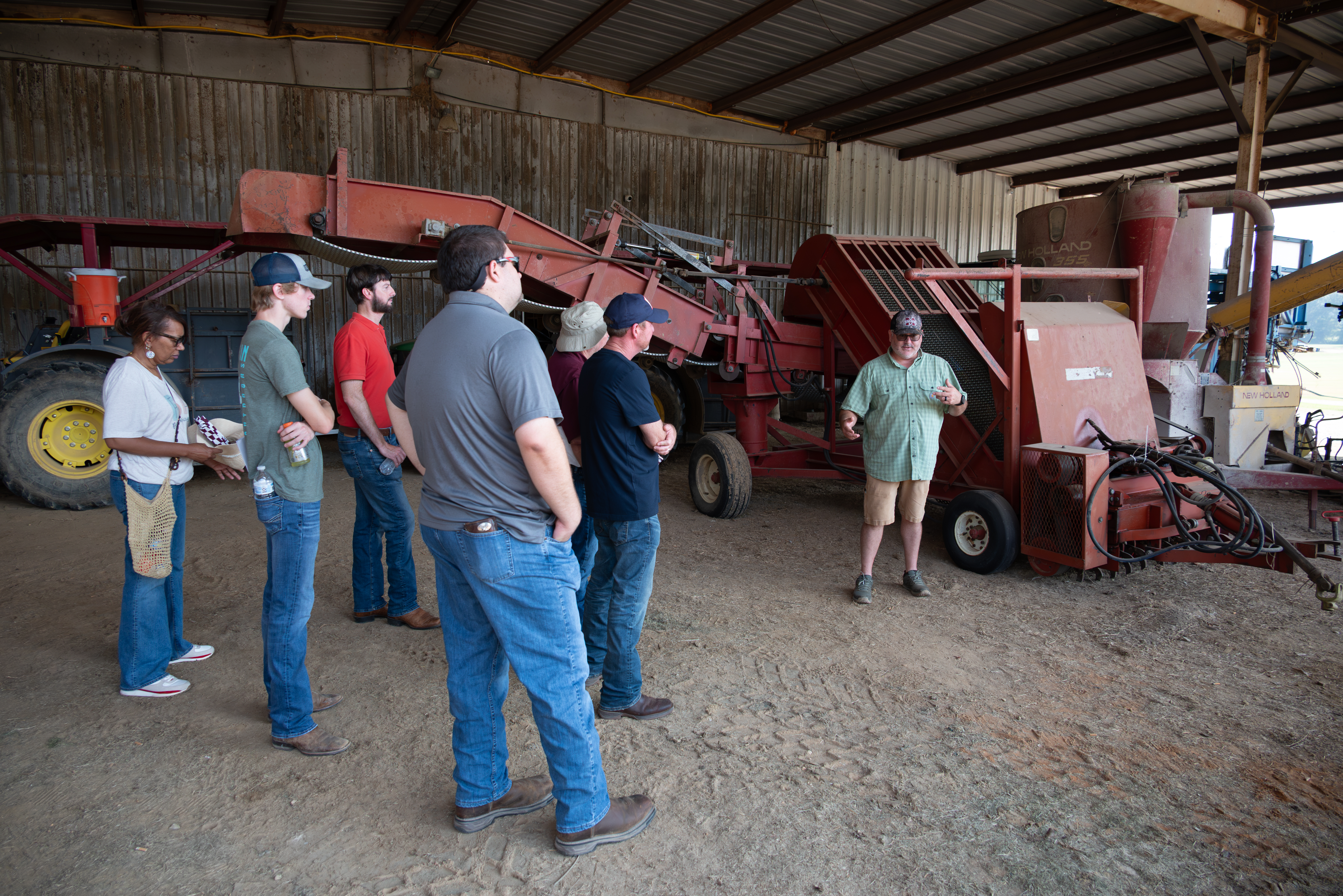Group in barn